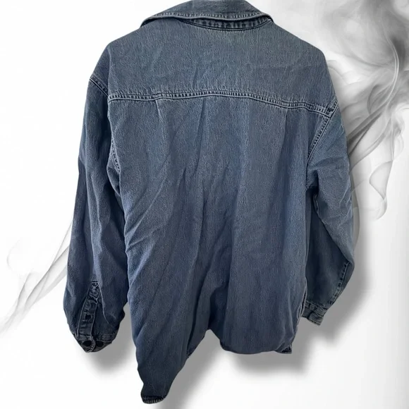 Wolverine Denim Blue Men's Jacket Flannel Lined Padded Warm - Picture 5 of 7